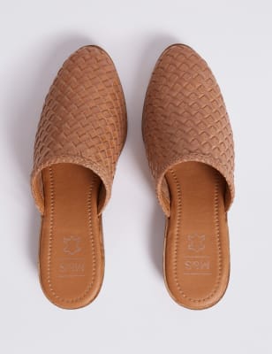 Leather on sale weave mules