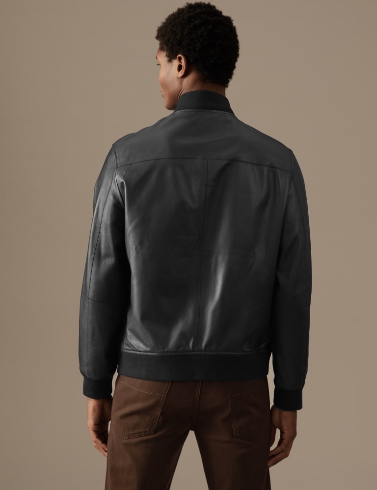 Burberry mens leather bomber jacket Clearance