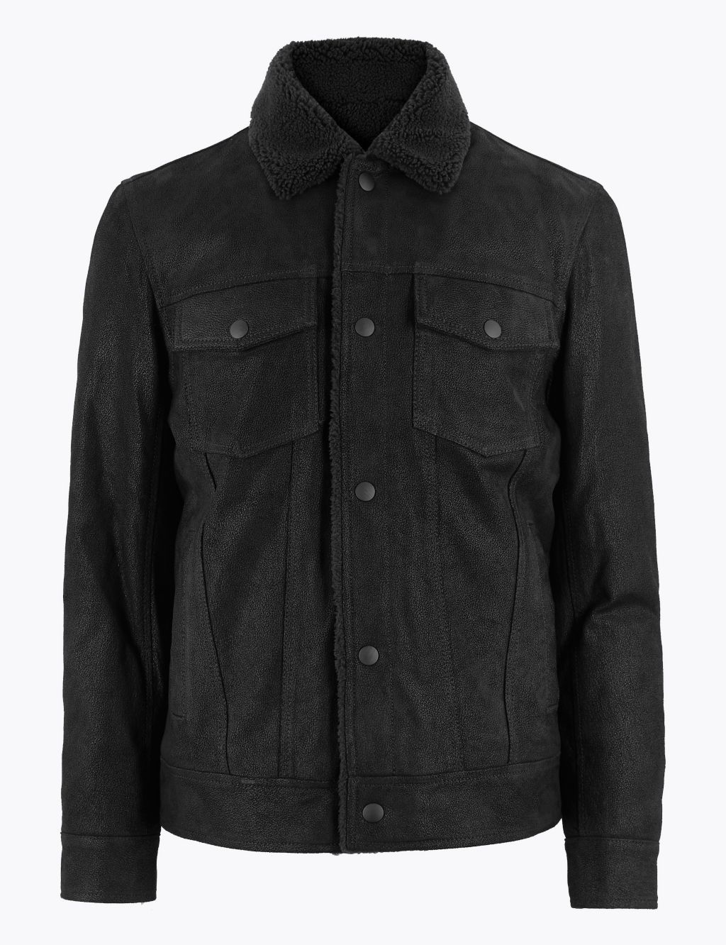 Leather Borg Lined Jacket | M&S Collection | M&S