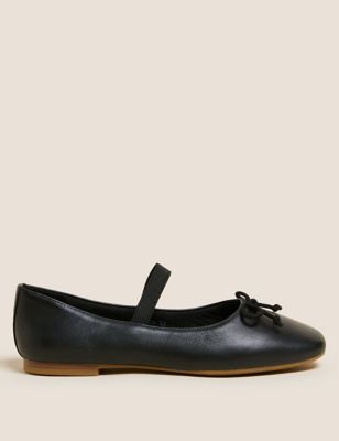 M&S COLLECTION

Leather Bow Ballet Pumps