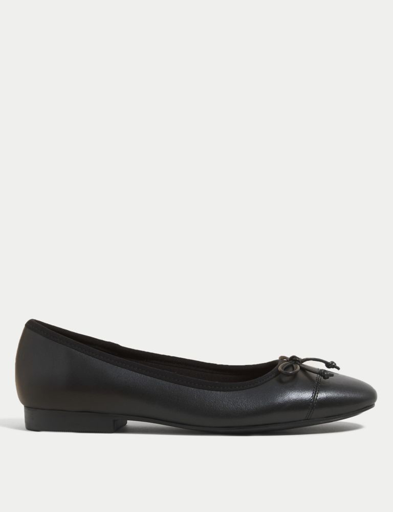 Leather Bow Ballet Pumps 1 of 6