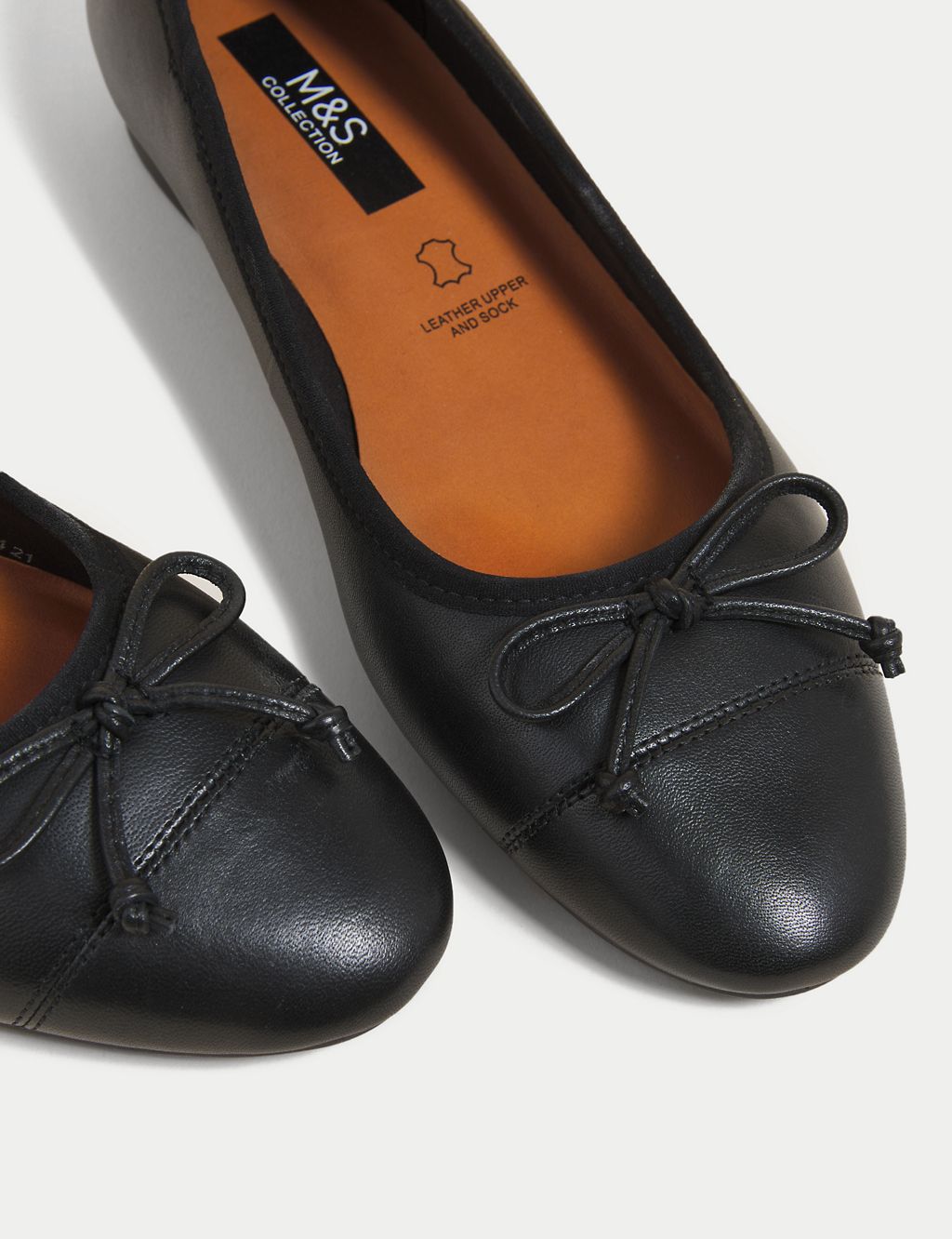 Leather Bow Ballet Pumps 4 of 6