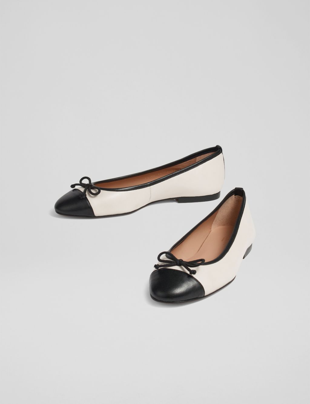 Leather Bow Flat Ballet Pumps 1 of 3