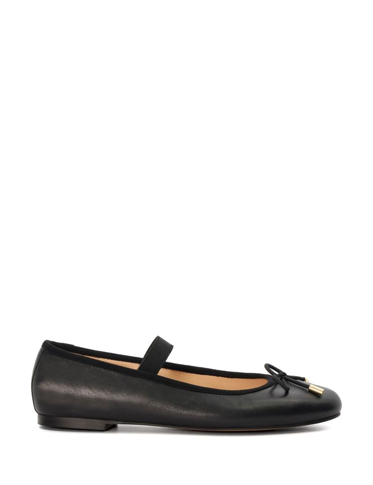 Leather Bow Flat Ballet Pumps 1 of 5