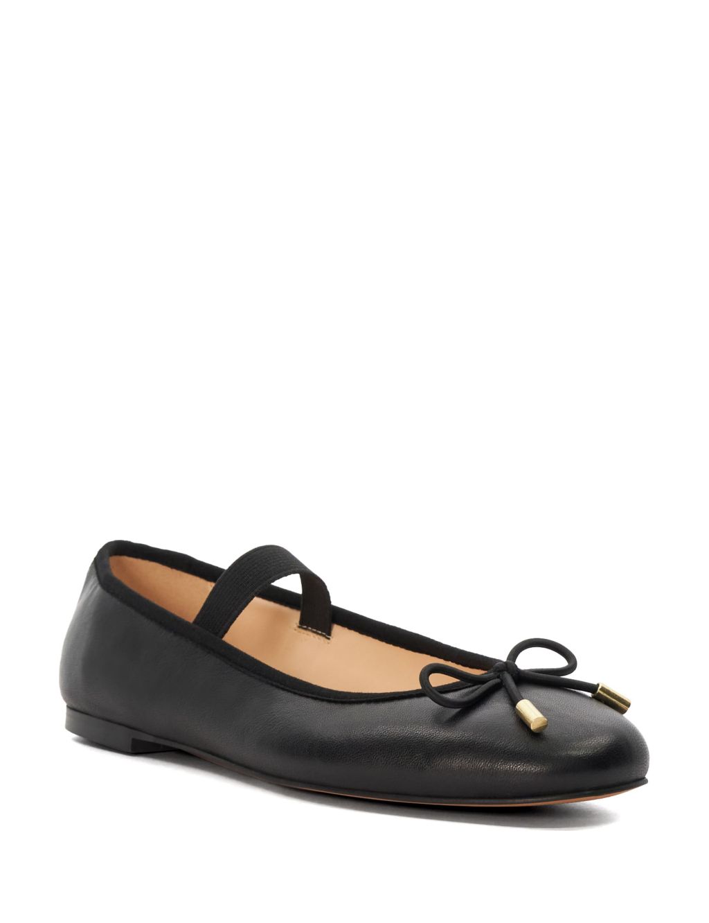 Leather Bow Flat Ballet Pumps 1 of 5