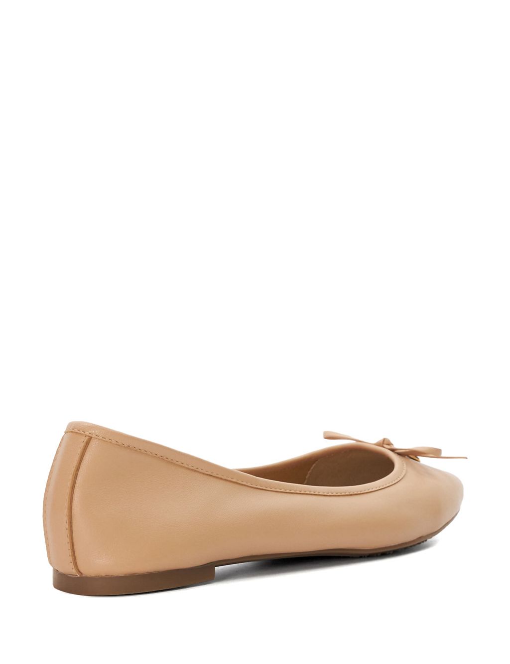 Leather Bow Flat Ballet Pumps 2 of 5