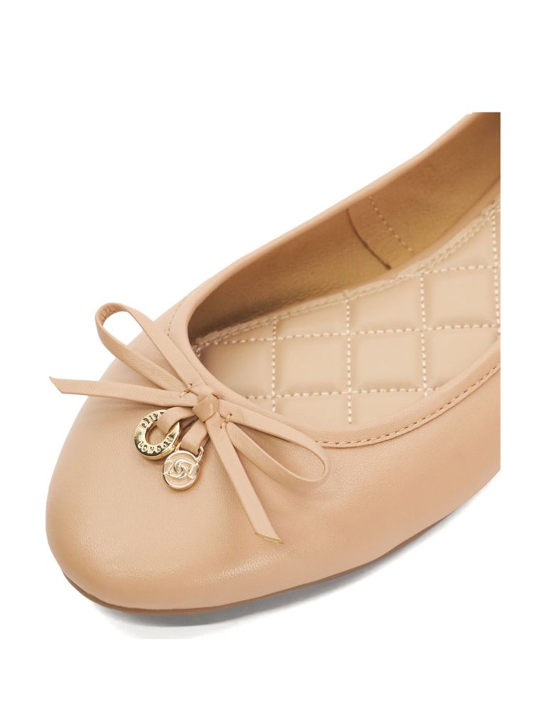 Leather Bow Flat Ballet Pumps 5 of 5