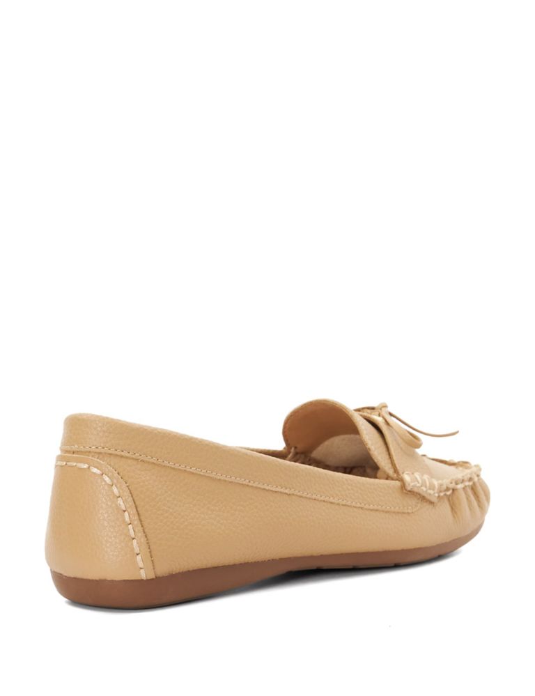 Leather Bow Flat Slip On Pumps 3 of 5