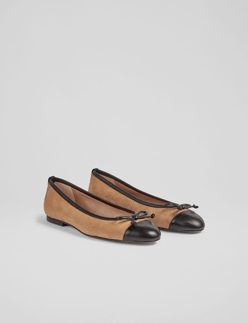 Leather Bow Slip On Ballet Pumps 1 of 3