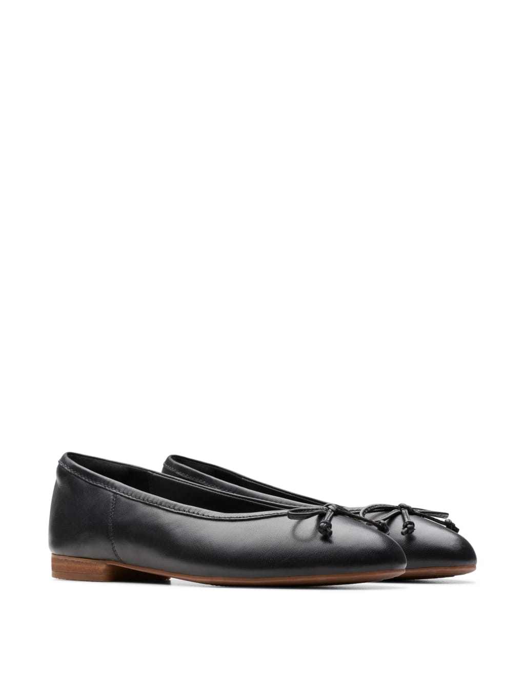 Leather Bow Slip On Flat Ballet Pumps 1 of 6