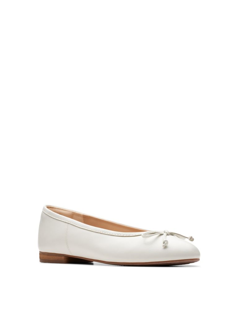 Leather Bow Slip On Flat Ballet Pumps 4 of 7