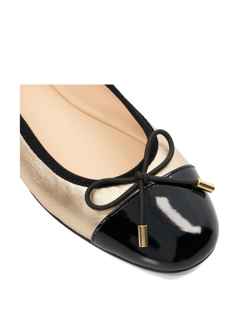 Leather Bow Slip On Flat Ballet Pumps 5 of 5