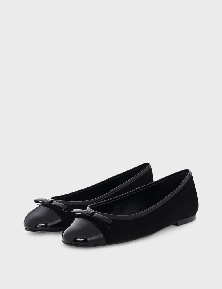 Leather Bow Slip On Flat Ballet Pumps 4 of 6