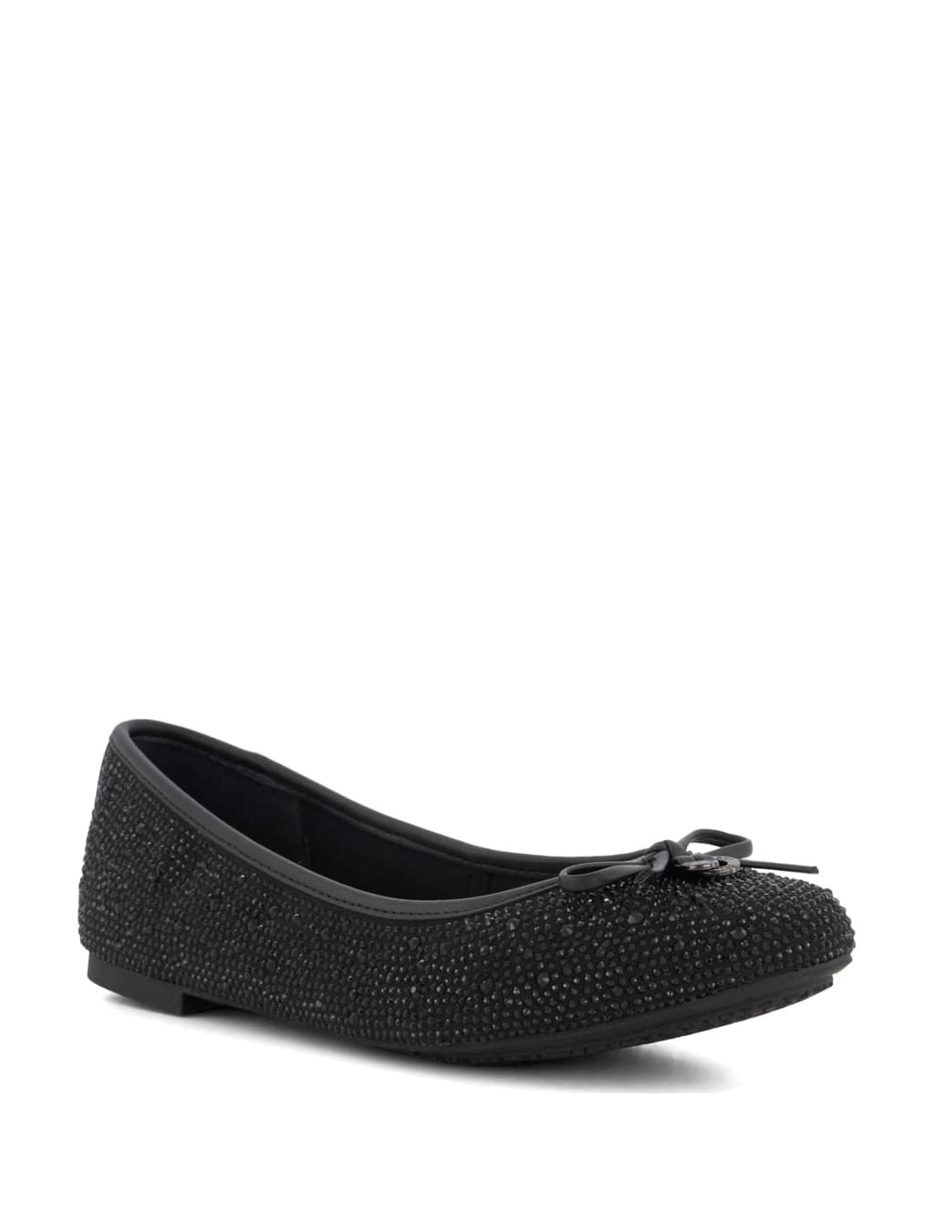 Leather Bow Sparkle Flat Ballet Pumps | Dune London | M&S