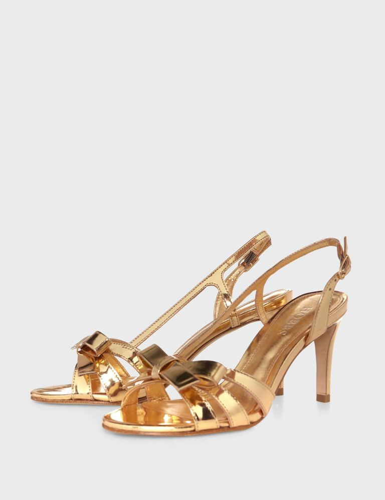 Leather Bow Strappy Stiletto Heel Sandals | HOBBS | M&S