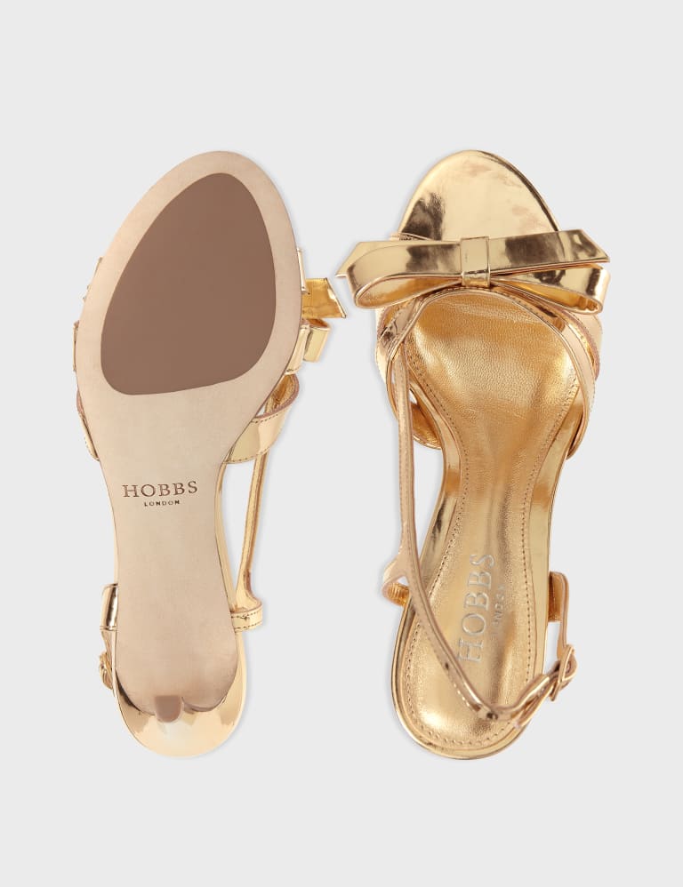 Leather bow sandals sales