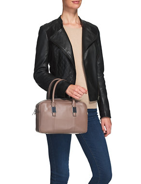 Leather Bowler Bag Image 2 of 5