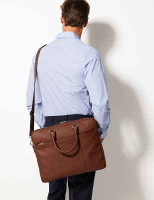 Leather Laptop Bag, M&S Collection