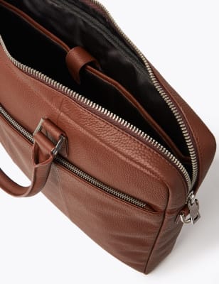 Leather Laptop Bag, M&S Collection