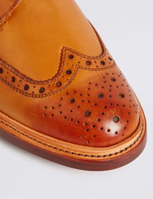 Mens tan hotsell leather brogue boots