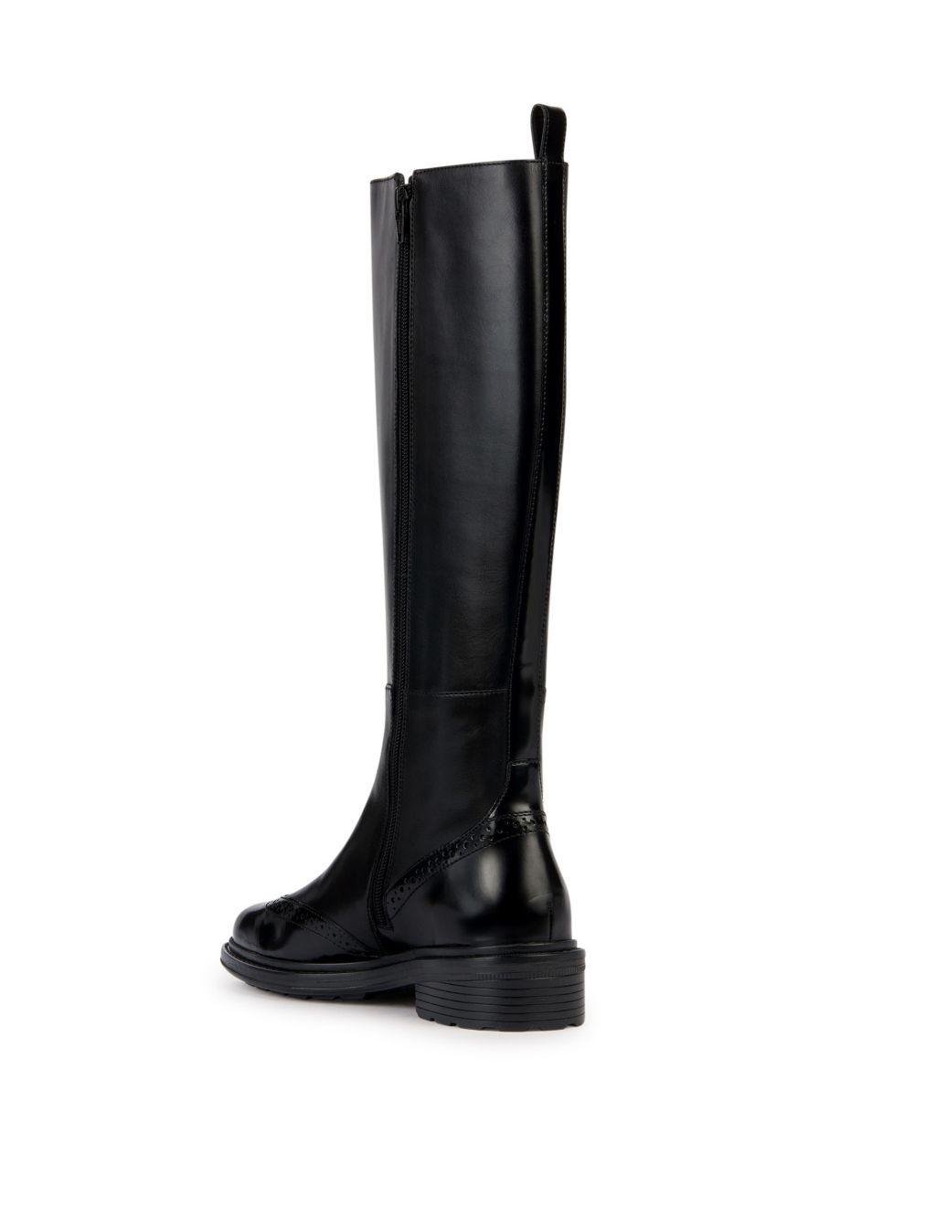 Leather Brogue Detail Knee High Boots | Geox | M&S