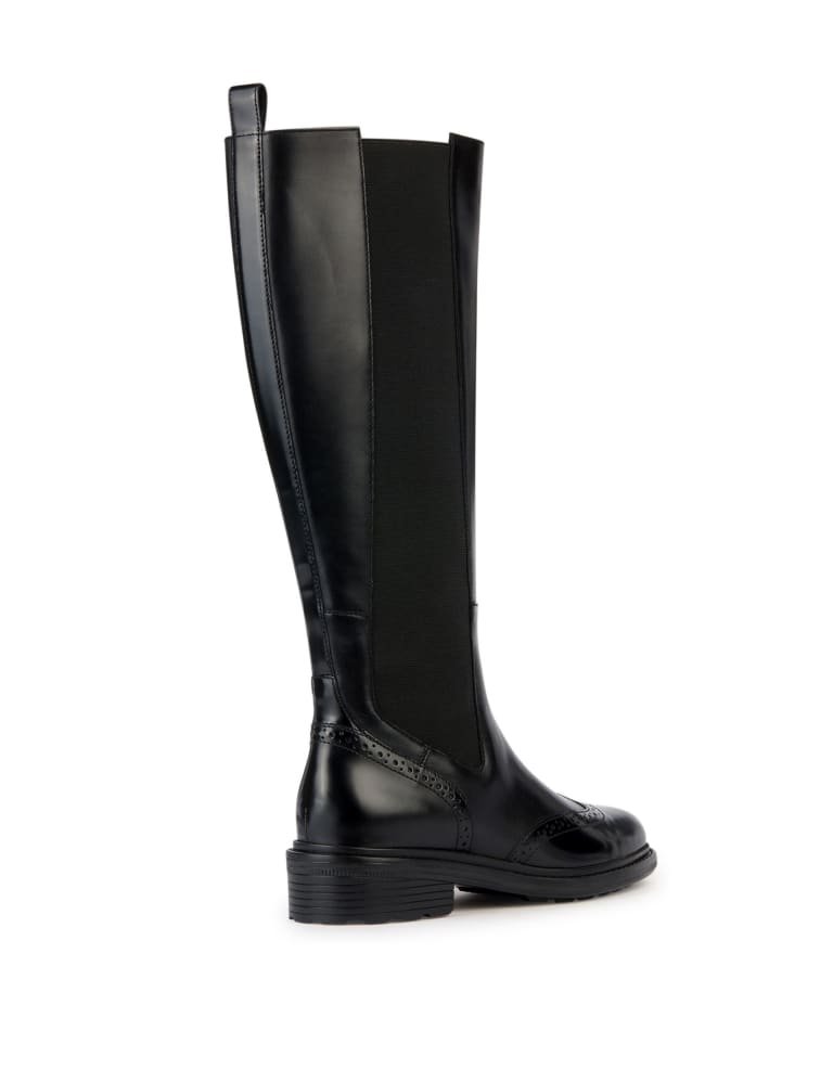 Leather Brogue Detail Knee High Boots Geox M S