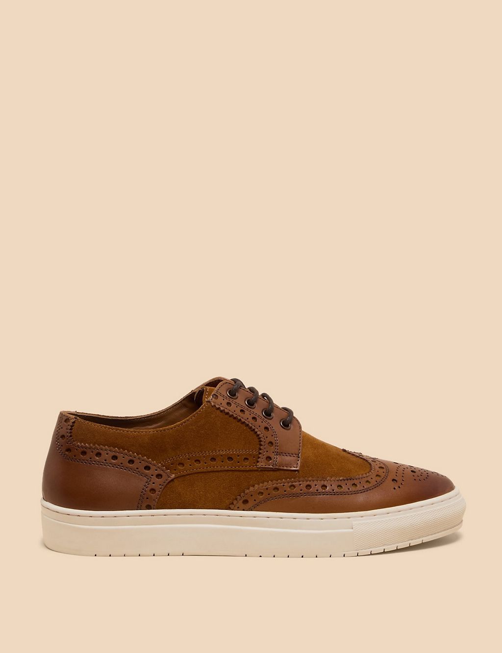 Leather Brogue Lace Up Trainers 3 of 4