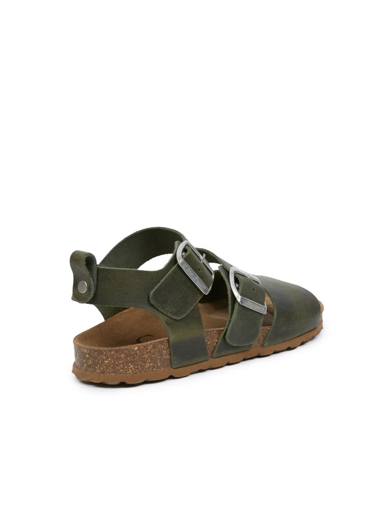 Leather Buckle Ankle Strap Flat Sandals 5 of 7