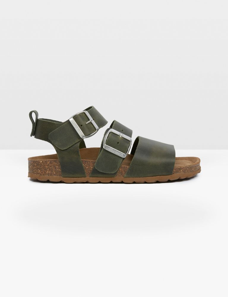 Leather Buckle Ankle Strap Flat Sandals 2 of 7