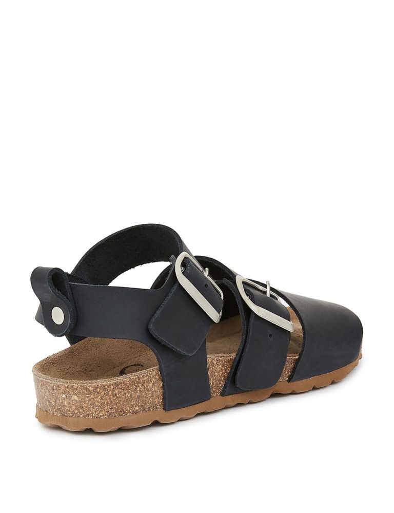 Leather Buckle Ankle Strap Flat Sandals 4 of 6