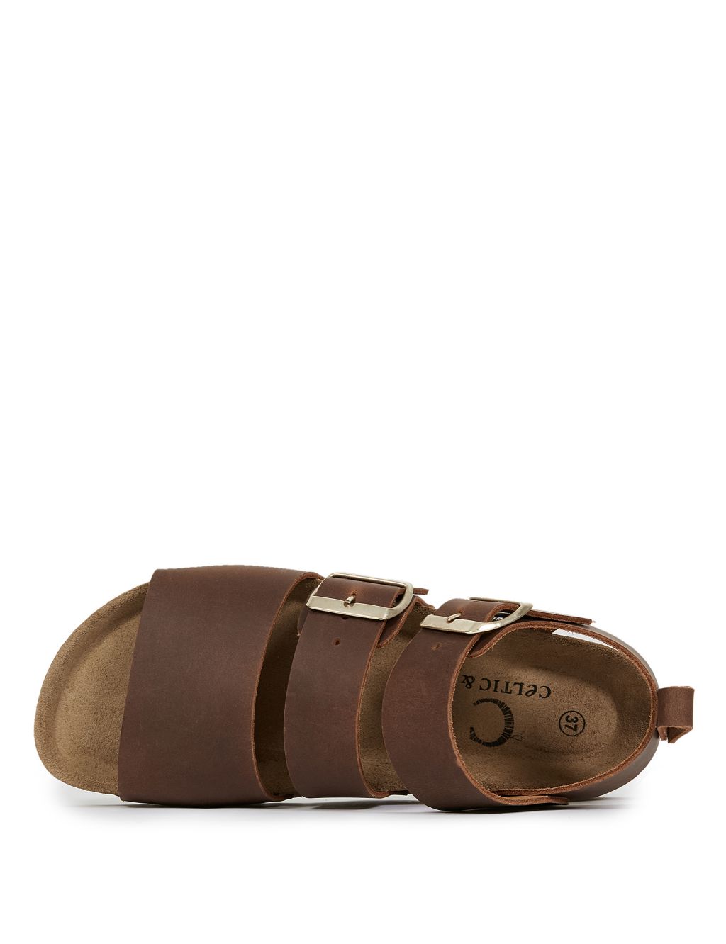 Buy Leather Buckle Ankle Strap Flat Sandals | Celtic & Co. | M&S