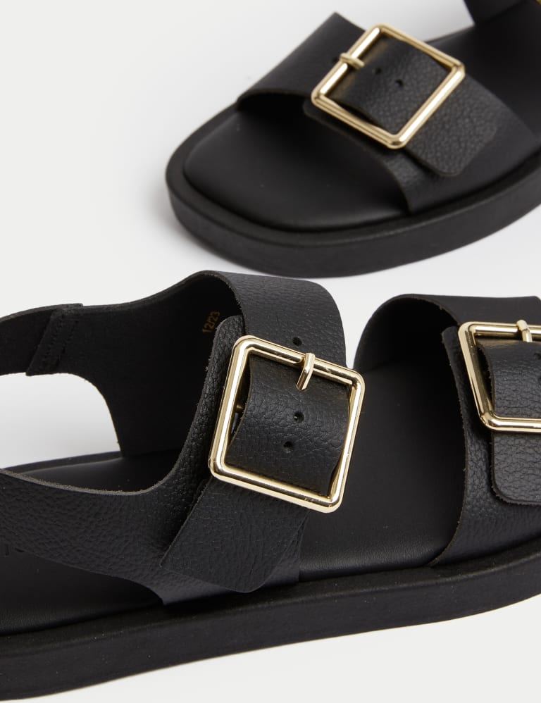 Leather Buckle Ankle Strap Flatform Sandals 3 of 4