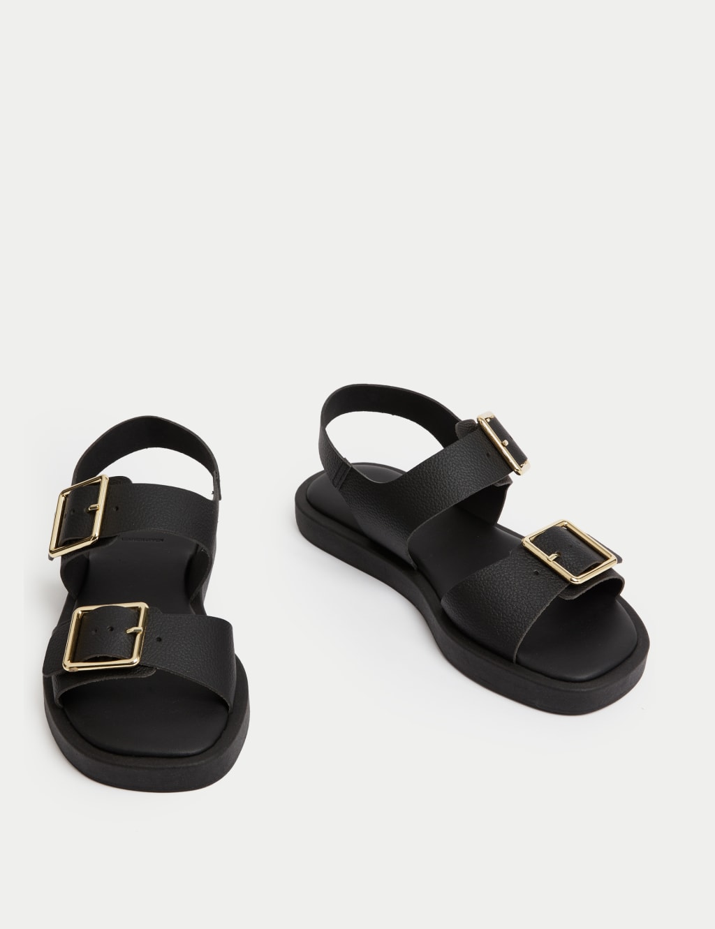 Leather Buckle Ankle Strap Flatform Sandals 1 of 4