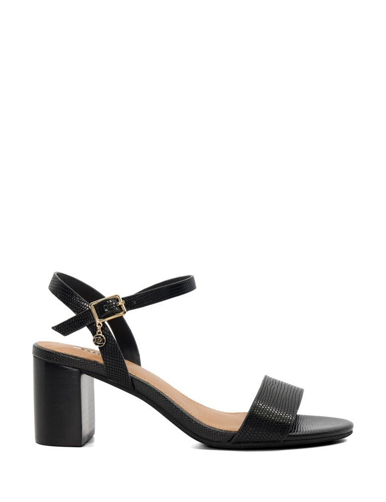 Leather Buckle Ankle Strap Sandals 1 of 5