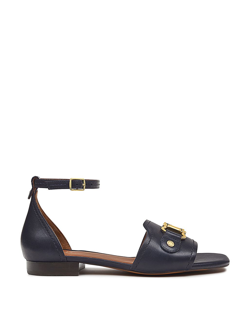 Leather Buckle Ankle Strap Sandals 1 of 5