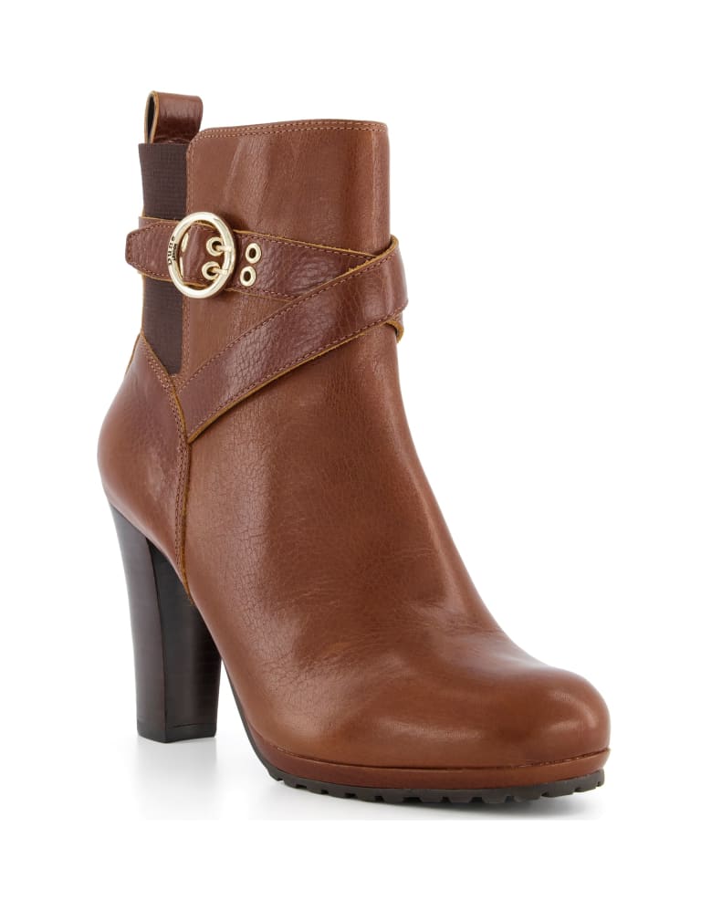 Leather Buckle Block Heel Ankle Boots Dune London M S