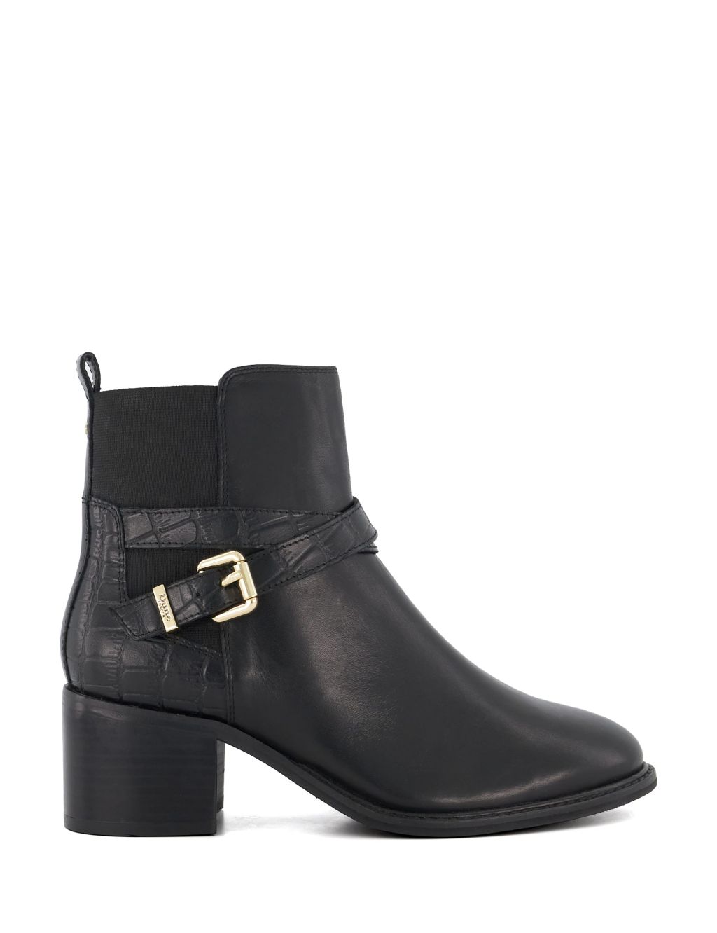 Leather Buckle Block Heel Ankle Boots 3 of 4