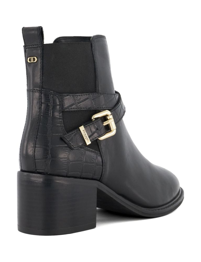 Leather Buckle Block Heel Ankle Boots 3 of 4
