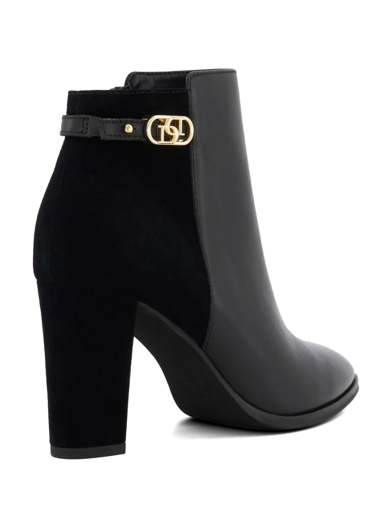 Leather Buckle Block Heel Ankle Boots Dune London M S