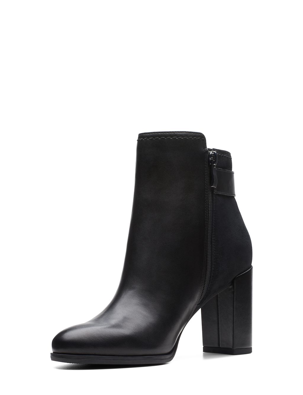 Leather Buckle Block Heel Ankle Boots 6 of 7