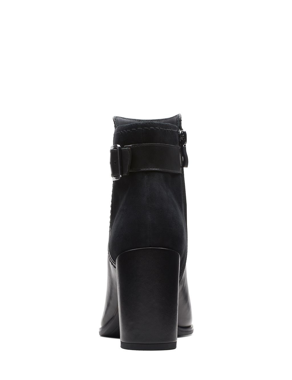 Leather Buckle Block Heel Ankle Boots 5 of 7