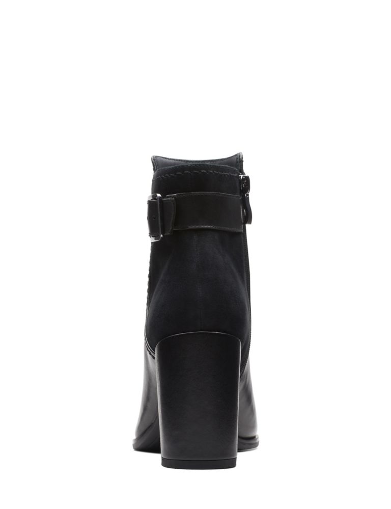 Leather Buckle Block Heel Ankle Boots 7 of 7