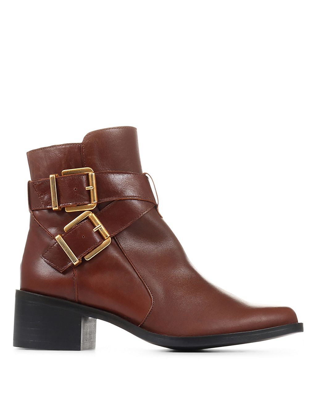 Leather Buckle Block Heel Ankle Boots 4 of 6