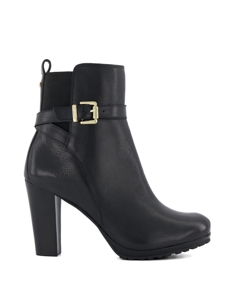 Leather Buckle Block Heel Ankle Boots | Dune London | M&S