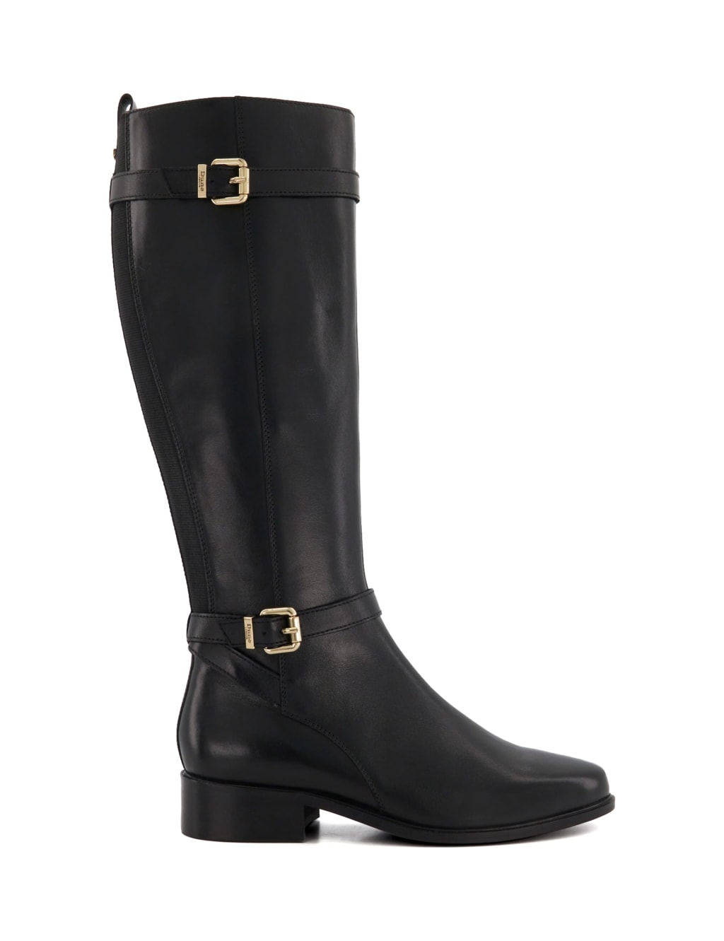 Leather Buckle Block Heel Knee High Boots Dune London M S