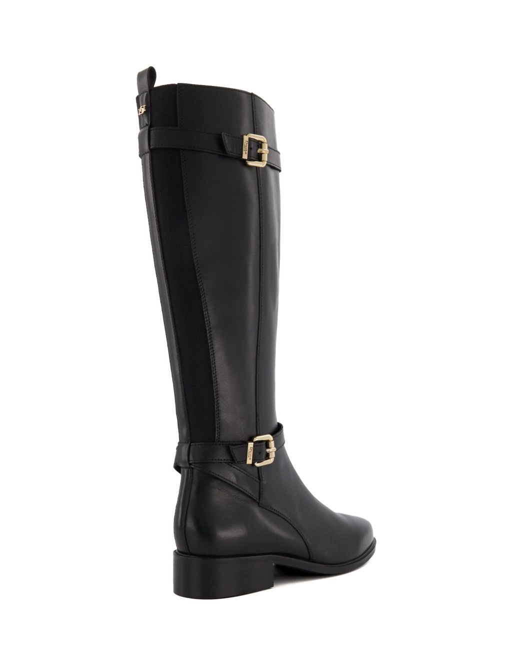 Buy Leather Buckle Block Heel Knee High Boots | Dune London | M&S