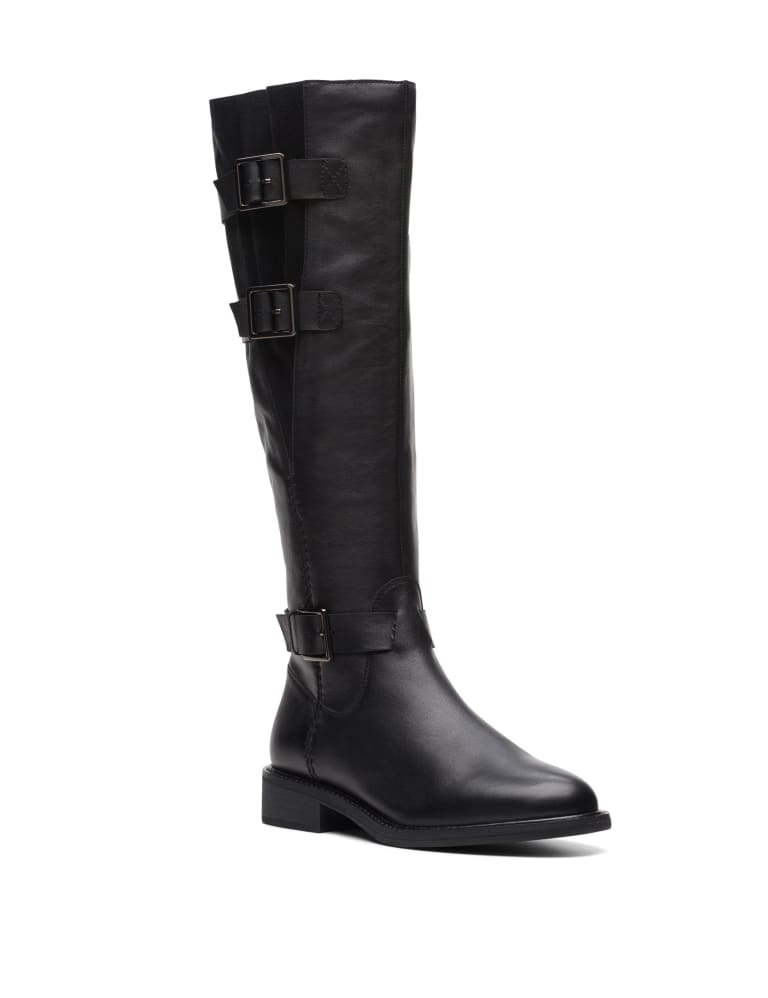 Clarks ladies long leather clearance boots