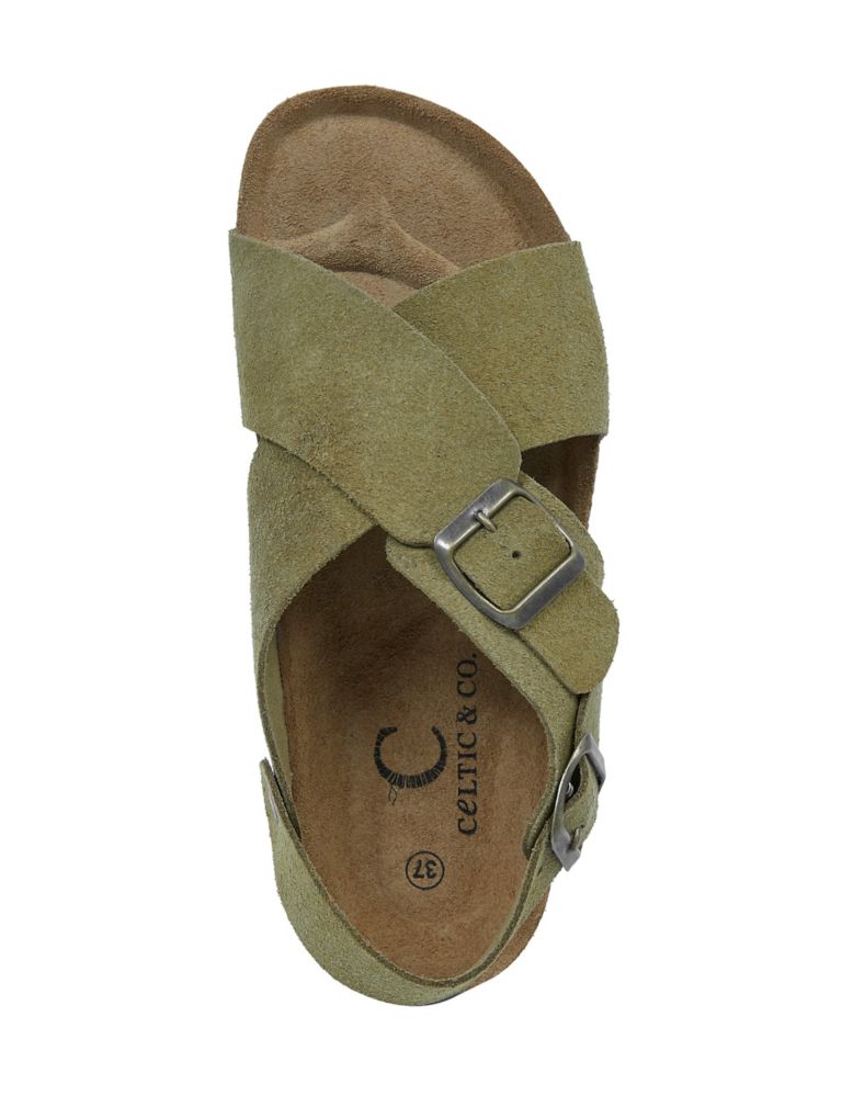 Leather Buckle Crossover Flat Sandals 6 of 7