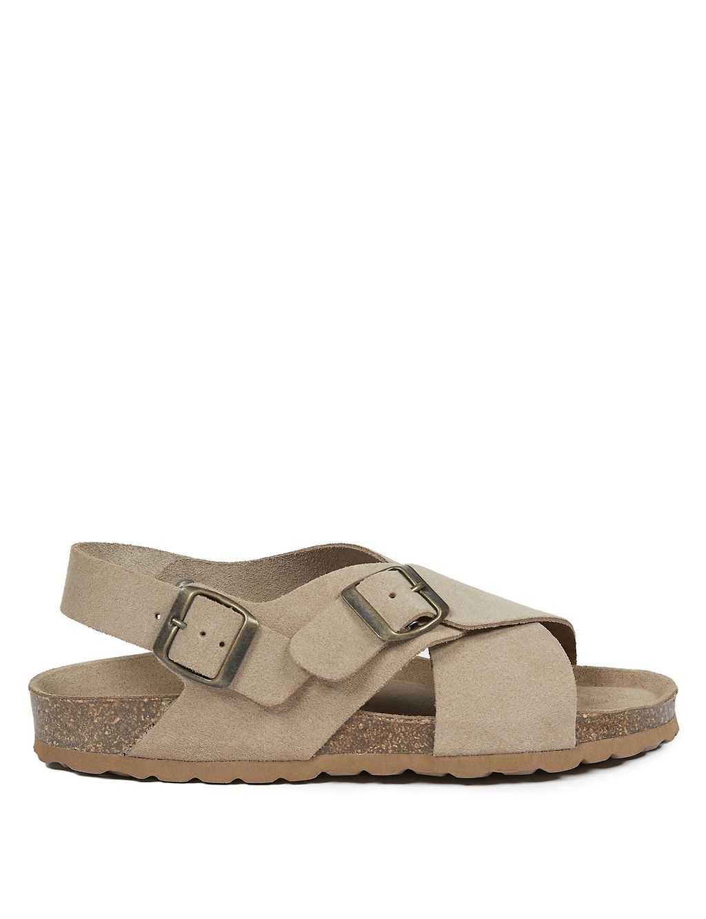 Leather Buckle Crossover Flat Sandals 2 of 6