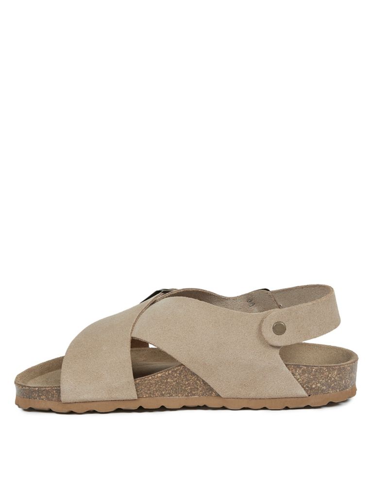 Leather Buckle Crossover Flat Sandals 5 of 6